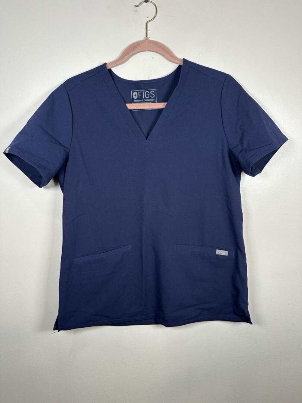 Figs Casma Three Pocket Scrub Womens Medium Blue Top Healthcare Doctor Nurse